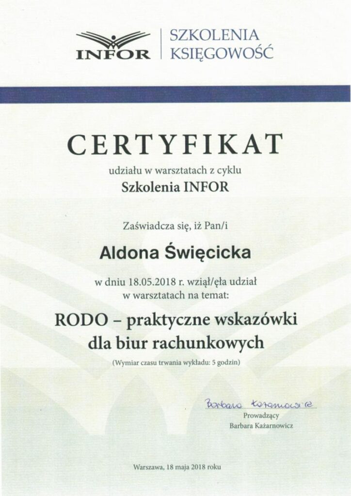 Biuro rachunkowe Warszawa RODO