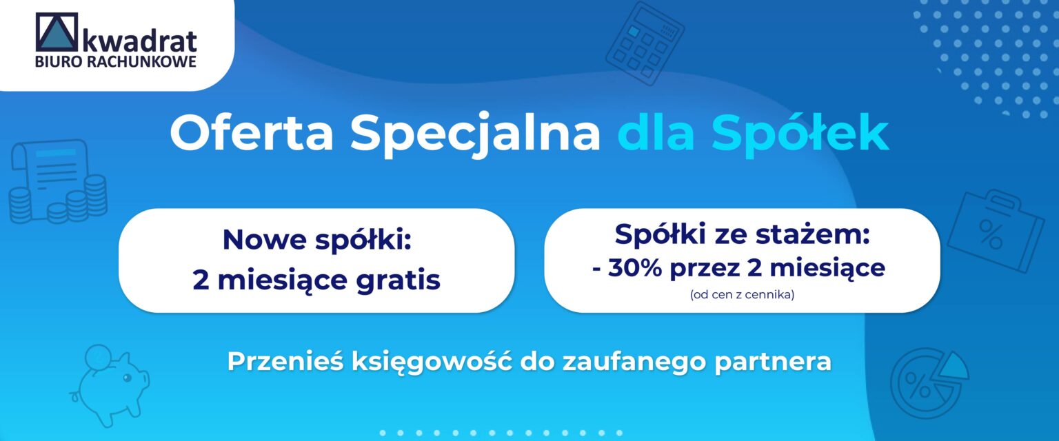 Akwadrat specjalna oferta dla spółek baner promocyjny